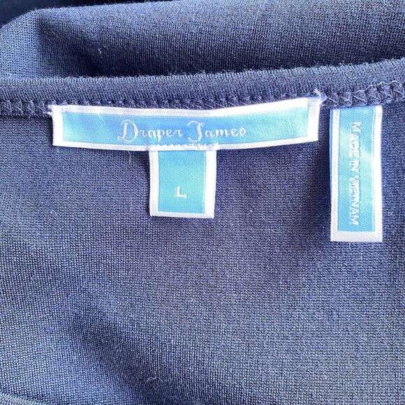 Draper James Tulip Dress Long Sleeve Ponte Knit Nassau Navy Blue Size Large - Picture 6 of 7